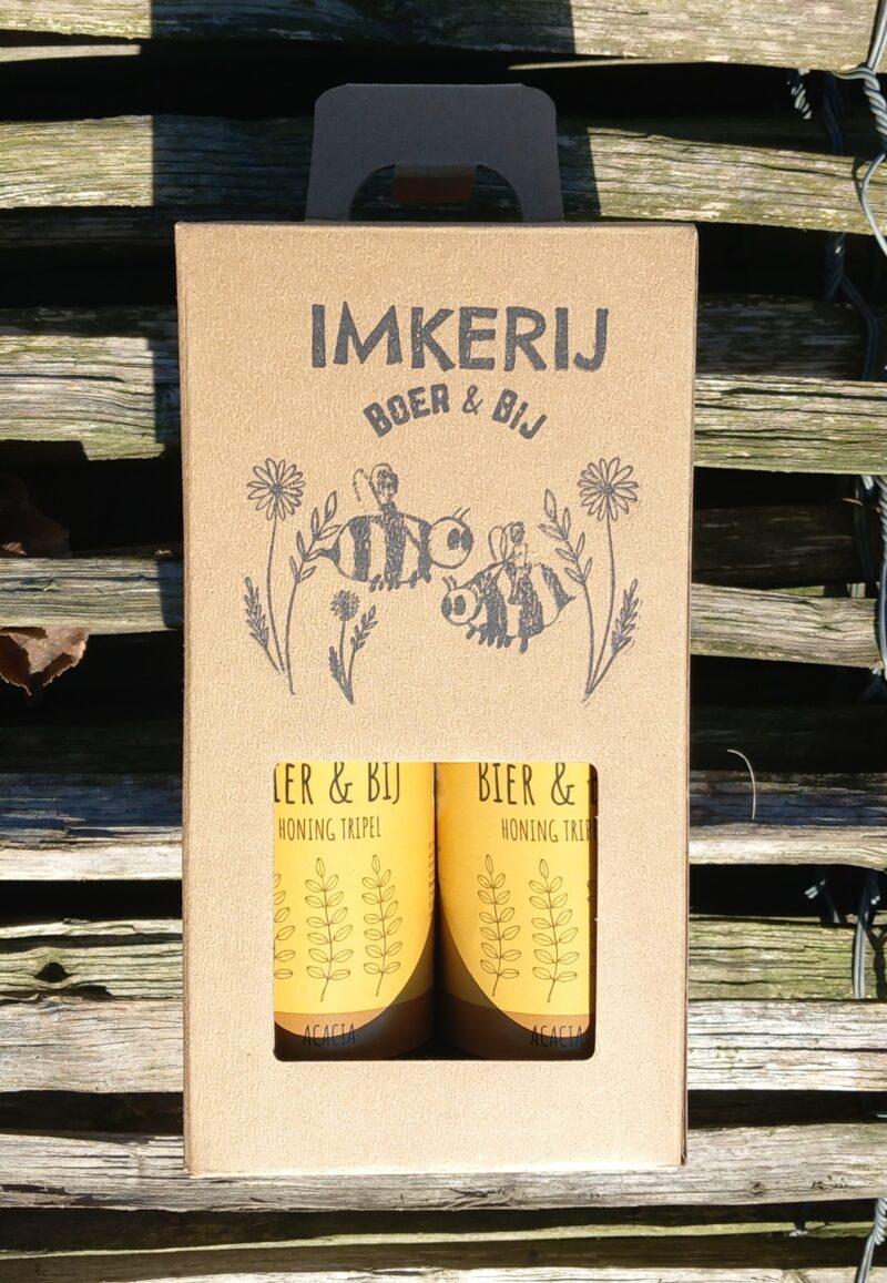 Cadeau-pakket bier 4 flesjes Bier&Bij Acacia Tripel (alleen afhalen)